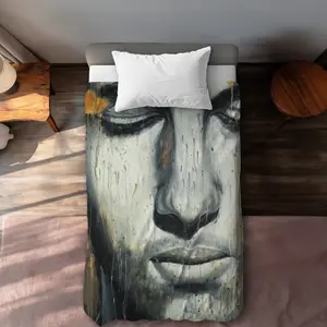 360 Stand Twin Size Extra Long Duvet Cover - Modern Art Abstract Man Face Microfiber Print, Breathable Fabric Bedding for Twin Beds, Bedroom Home Decor, Figurative, Graphic Duvet Covers, Lengthened Duvet Covers