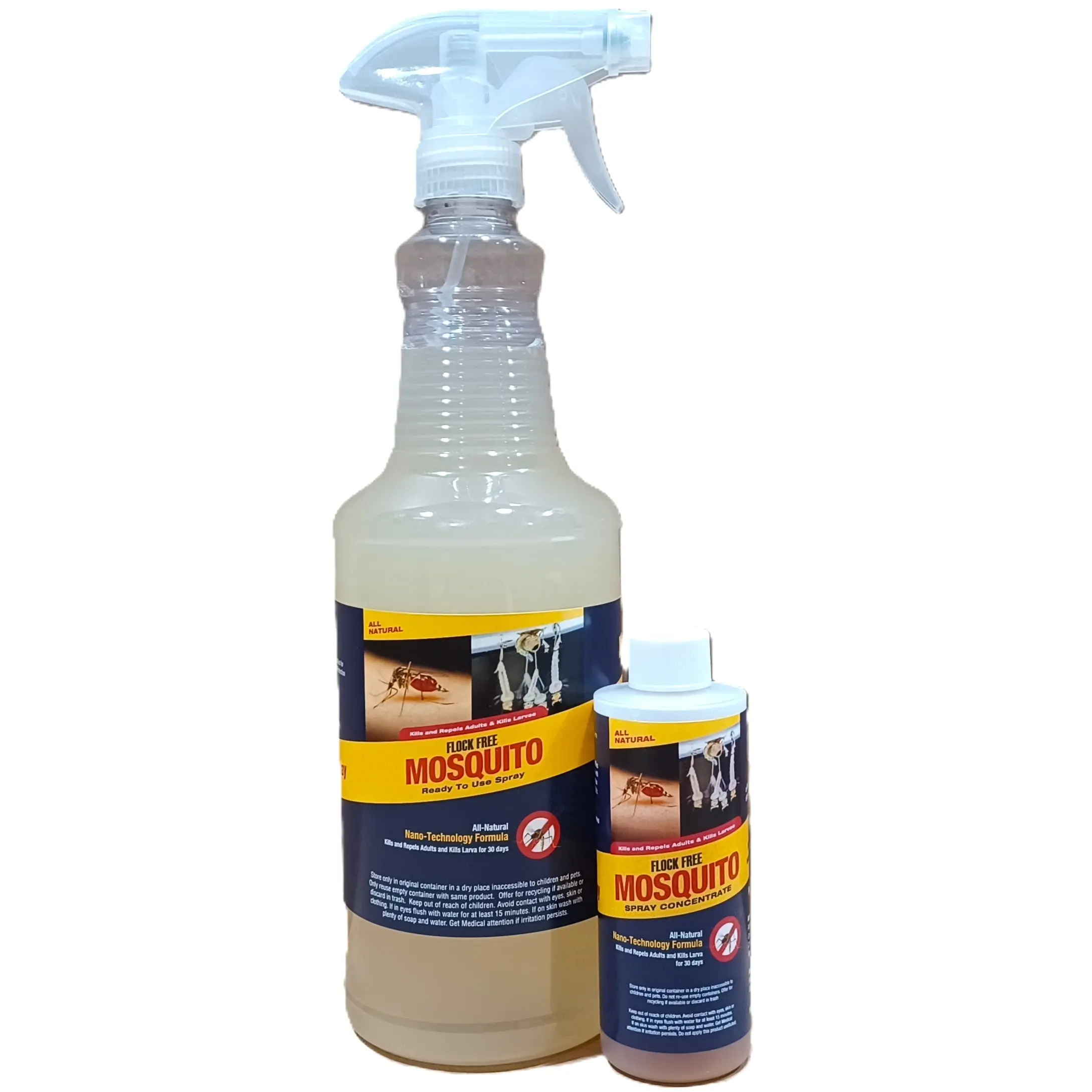 Flock Free Mosquito Spray Bundle: 32oz RTU + 4oz concentrate for refill