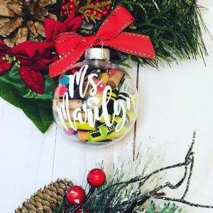 Teacher ornaments/teacher gift/crayon ornament/Christmas gift for teachers/Personalized Christmas gift/Prek teacher gift/coach gift/best teacher gift/unique gift/ Chirstams Durable Colorful Decoration