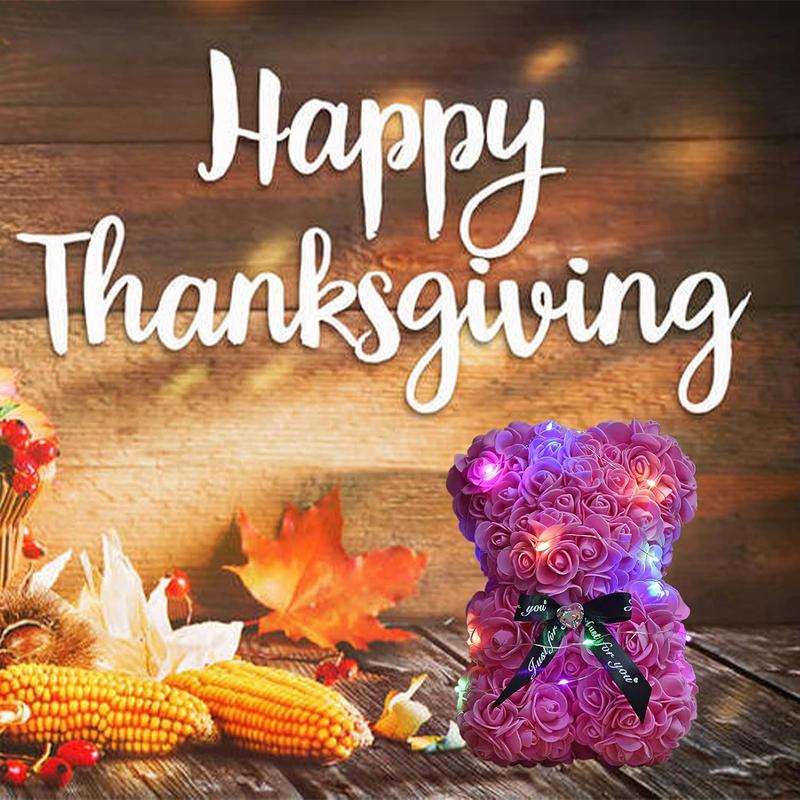 Artificial Rose Teddy Bear -Rose Flower Bear Fake Rose Flower Gifts for Wedding, Birthday，Valentine's Day， Anniversary's, Mothers/Girlfriend