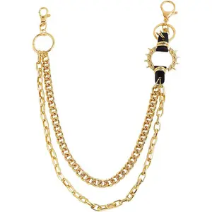 PINKPIN Unisex Punk Chains for Pants, Heavy Duty Belt Chains Hip Hop Trousers Jeans Chain with Lobster Clasps for Wallet Keys