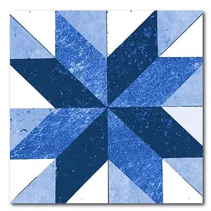 Courtside Market Quilt Square Blue & White 6 Canvas Wall Art - 30x30"