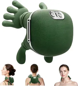 Shoulder Hand Neck Massager Fingers with Heat Simulated Human Hand Design Masajeador De Espalda Y Cuello for Pain Relief Deep Tissue and Back Pain Relief-Green