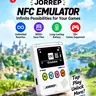 JORREP Pro Durable NFC Emulator Cool Gadget - 3-Button Quick Nav, 3000+ Saves, Unlimited Rewrites, Auto UID Gen, Rechargeable Battery, 1.4" OLED Screen, NFC Signal, Compatible with 50+ Switch 1 & 2 Games (White), Gamers' Console Accessory, Months of Use t