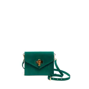 Margaux Teal Suede Crossbody Bag