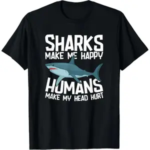 Funny Sharks 100 Cotton Marine Biology T Shirt for Athletic Casual Commuter Wear Grunge Graphic Tshirt with Jesus Christian Outfit Design