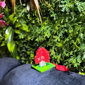 Mushroom Keychain Perler Hand Made Unique Design Perfect for Gifts and Collections