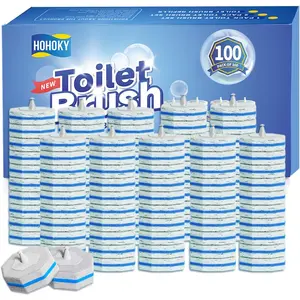100pc Bulk Disposable Toilet Wand Refills Replacement Heads Clean Refill Pads for Household Bathroom Cleaning Compatible Toilet Brush Cleaning System