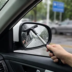 Retractable Car Rearview Mirror Squeegee 22-67cm Telescopic Windshield Wiper For Rain Snow Water Cleaning