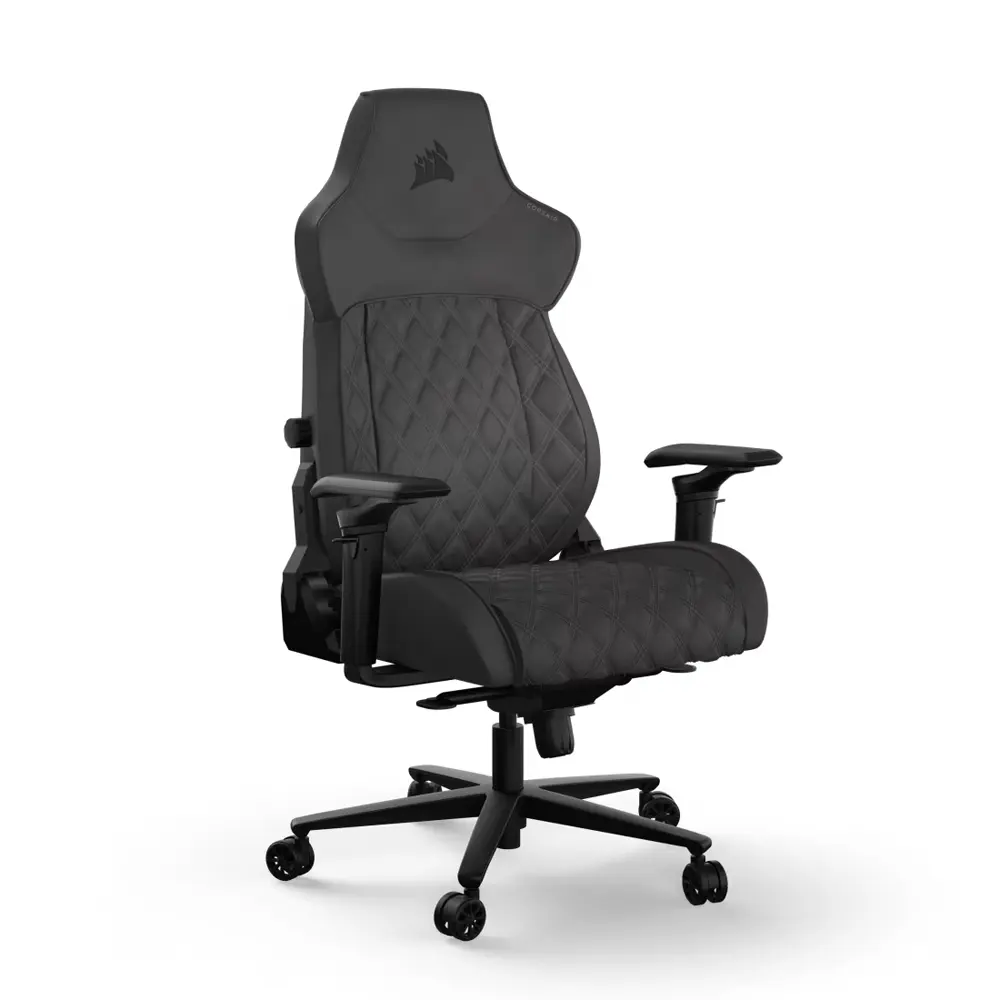 Corsair TC500 Luxe Series Gaming Chair - Shadow, Single Seat, Adjustable Arms, Curved Back