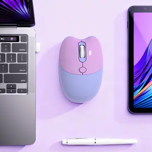 Mofii 1 Piece Cat-Shaped Wireless Bluetooth Mouse, Cute & Minimalist Purple, Ergonomic Silent Design, Palm & Wrist-Fit, Compatible with Desktops/Laptops, Macbook Accessories (Battery Not Included)