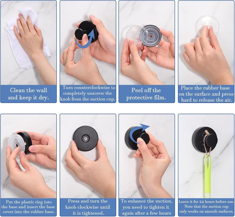 2 Packs Suction Cup Hooks for Shower, Bathroom, Kitchen, Glass Door, Mirror, Tile – Loofah, Towel, Coat, Bath Robe Hook Holder for Hanging up to 15 lbs Gold Color, Black, Chrome, Silver Gifts for Christmas 2 Packs Suction Cup Hooks for Shower, Bathroom, Kitchen, Glass Door, Mirror, Tile – Loofah, Towel, Coat, Bath Robe Hook Holder for Hanging up to 15 lbs Gold Color, Black, Chrome, Silver Gifts for Christmas