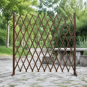 Upgrade Weather-Resistant Wooden Expandable Fence Grid, Portable Divider for Balcony, Courtyard, Restaurant, Supports Climbing Plants, Decorative & Functional