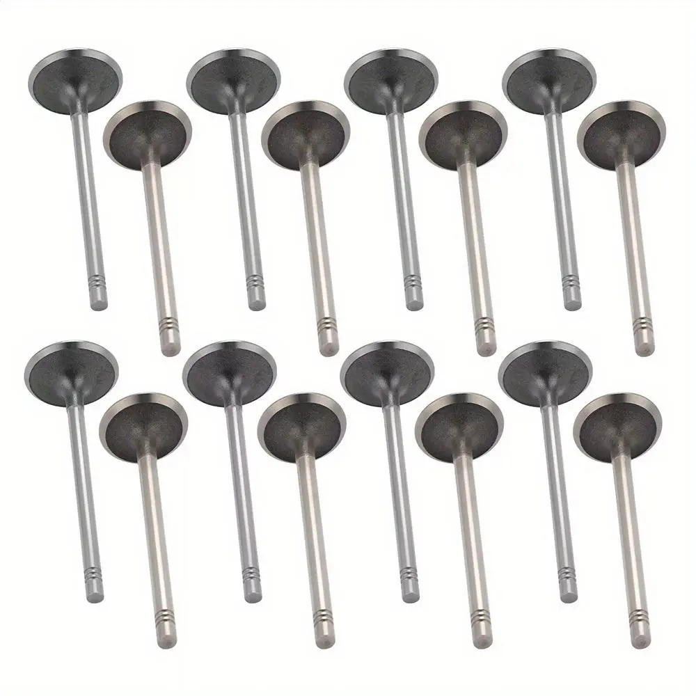 Steel Auto Replacement Valves - 8 Intake, 8 Exhaust (16pcs Total) for Chevrolet Equinox 2010-2017 2.4L DOHC, 74.39oz, 8 Exhaust Valves, Eight Intake Valves