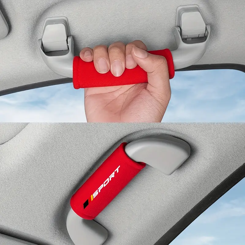2 pcs Fluffy Car Roof Door Handle Protectors, Seat Belt Shoulder Pad Set, Car Armrest Cover Interior Decoration, Durable and Stylish Design with Easy Installation, Car Interior Kit, Car Accessories, Car Interior Accessory
