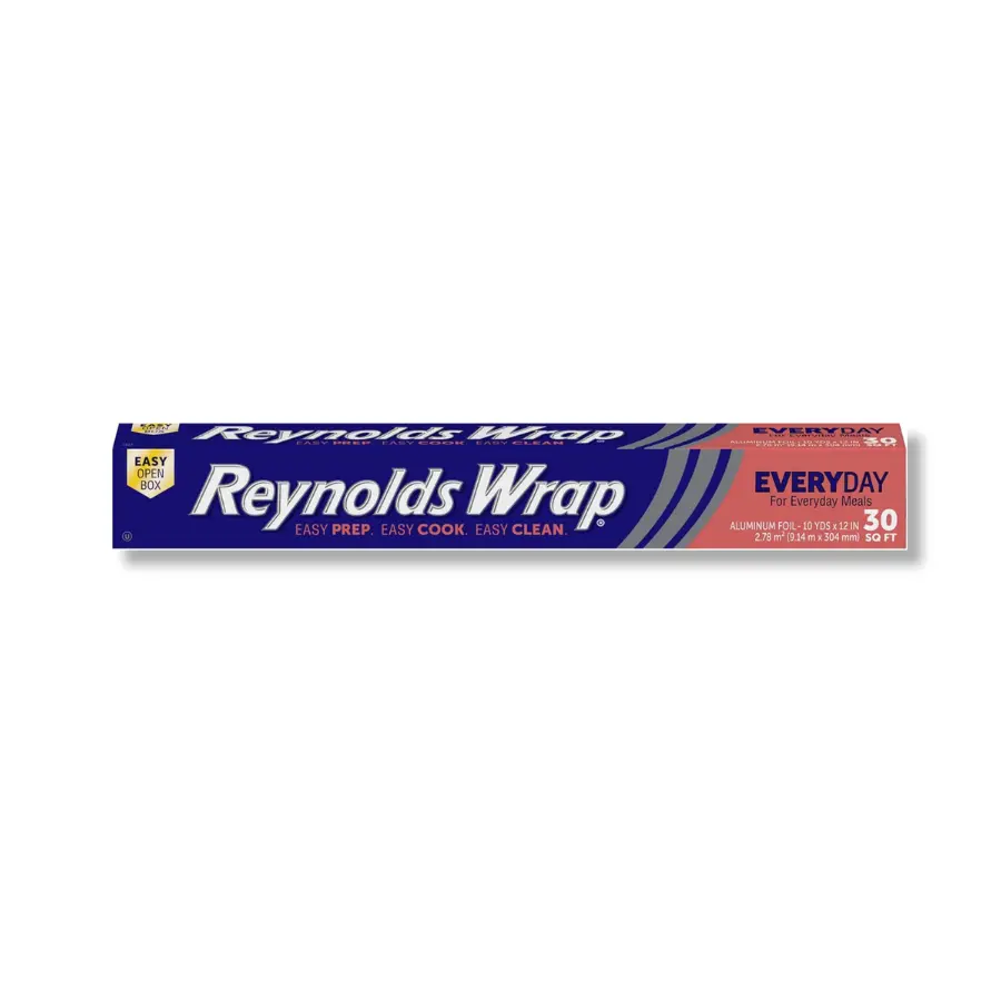 12 Inch Aluminum Foil Roll, 30 Sq Ft Kitchen Foil for Cooking, Baking, Grilling and Food Storage, Freezer Safe Household Foil Roll