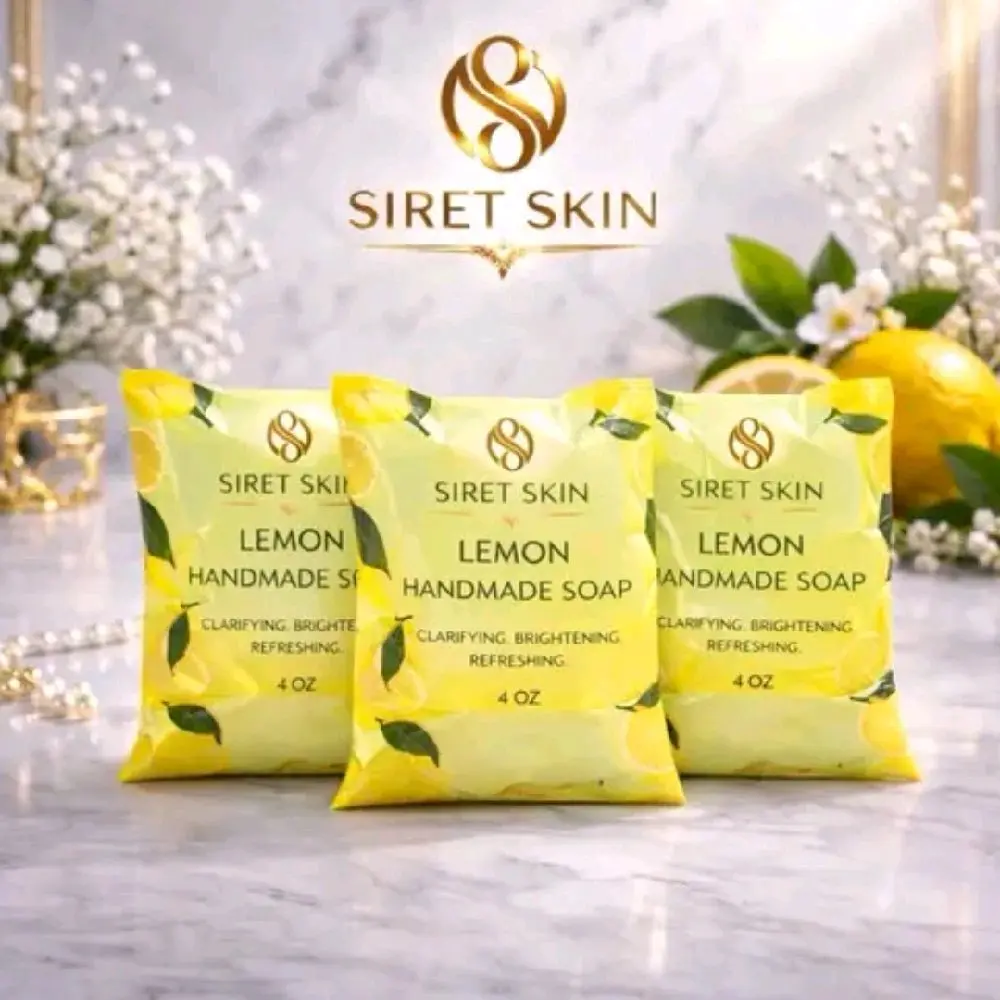 SIRET SKIN Lemon Handmade Soap Trio Set – 3 Bars (4 oz Each)
