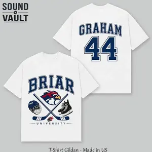 Briar U Hockey Jersey Shirt, Two Sided Garrett Graham 44 Graphic Tee, Off-Campus Movie Merch, Briar University Varsity Style Top, Fictional Hockey Men Apparel, Oversized Heavyweight T-Shirt, Vintage Sports Aesthetic, Gifts For Movie And Novel Lovers 1WP