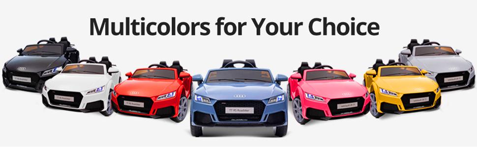 Hikiddo 12V Kids Ride on Toy Car, Licensed Audi Electric Car for Toddler with Remote Bluetooth Outdoorfun