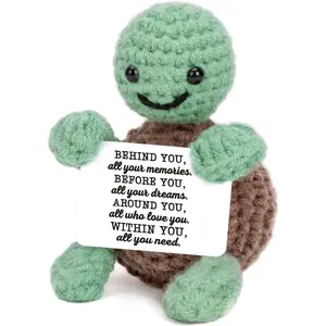 Mini Funny Turtle Graduation Gifts for Her Him College High Middle Elementary School   Graduation Gifts for Girls Boys, 2025 Graduates Handmade Emotional Positive Crochet Turtle