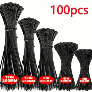 Nylon Cable Ties, Multi-Purpose Wire Self-Locking Zip Tie Straps, Sizes 4-6-8 Inches, for Home Garden Office Garage