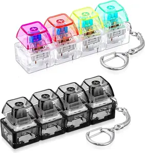 2 PCS Keyboard Fidget Toy, LED Light Up Toys,Keyboard Fidget Keychain 4-in-1 Keyboard Decompression Button Finger Clicker Toys, Button Stress Relief Fidget Gifts to Relief Stress,Light - up Accessories