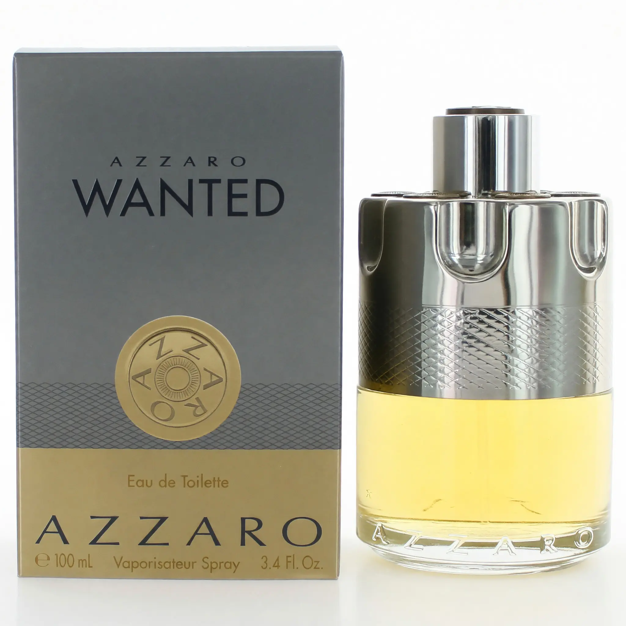 Azzaro Wanted Men's 3.4 oz (3 to 3.9 fl oz) EDT Spray - Woody Spicy, Spicy Men's Cologne with Amber, Ginger, Lavender, Lemon Notes, Zesty Fragrance