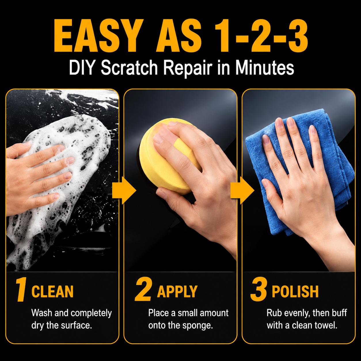 Car Scratch Remover Kit (100g Premium Formula) – Surface Cleaner for Quick Scratch, Swirl Removal, Paint Restoration, Oxidation Repair, Stain & Water Spot Elimination, Dirt Buildup Clearing; Clean, Polish & Protect, Easy DIY Car Detailing Tool