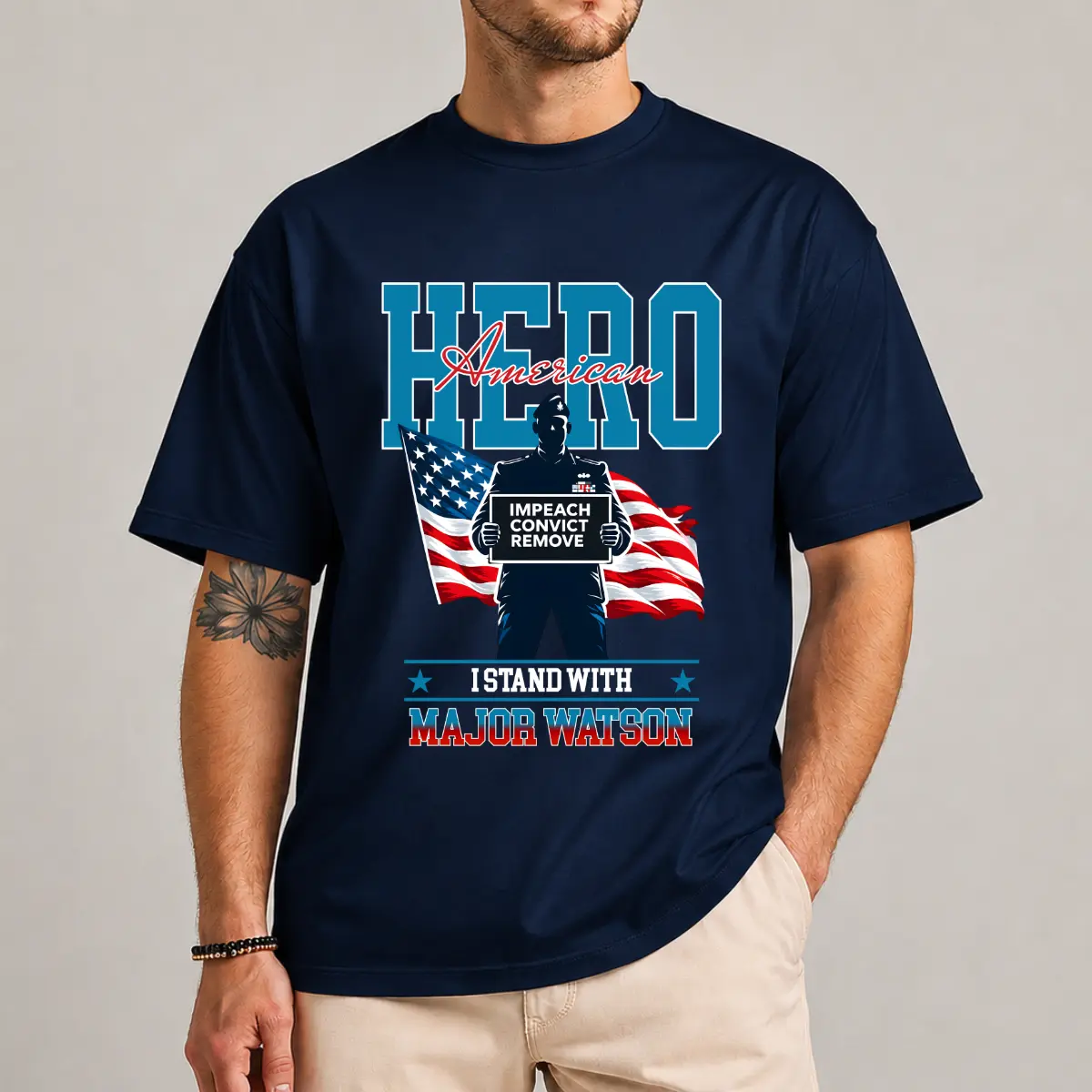 I Stand With Major Watson Shirt, Impeach Convict Remove Tee, Freedom raphic Shirt, Anti Statement Tee