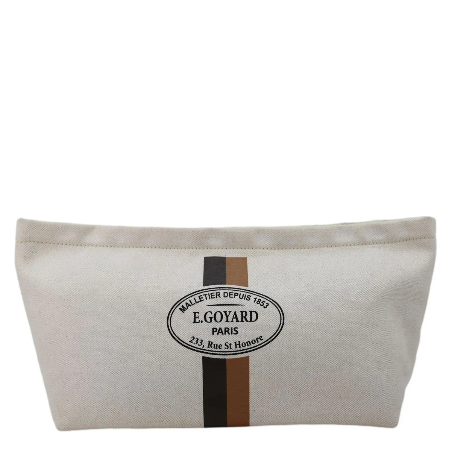 Pre-owned Goyard Canvas Clutches & Wristlets Necessaire Cotton Organizer Pouch Off White