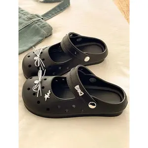 2026 Summer New Women's Versatile Eva Mary Jane Clogs, Indoor Outdoor Comfort Sandals, Breathable Slippers, Trendy Casual Chunky Heeled Footwear, Thick Sole Slippers