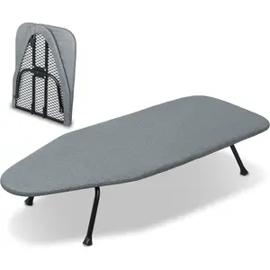 Metal Mesh Panel Tabletop Ironing Board , Foldable Iron Board , Heavy Duty Small Iron Board with Heat Resistant Cover and 100% Cotton Thicken Pad