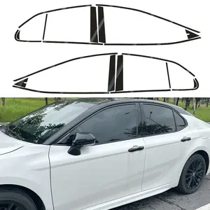Glossy Black Chrome Delete Window Trims sticker For Toyota Camry XV70 2018-2023