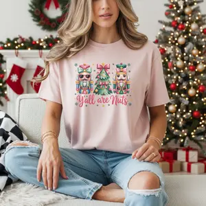Y’all Are Nuts Nutcracker Christmas Tee • Funny Holiday Shirt • Comfort Colors 1717 • Retro Christmas Graphic