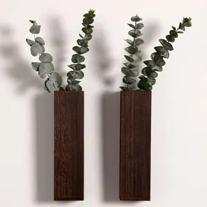 Wooden Wall Hanging Plant Holder, Rustic Wooden Planter, 2 Counts/set Wall Mounted Plant Holder, Home Decor for Living Room Bedroom Office