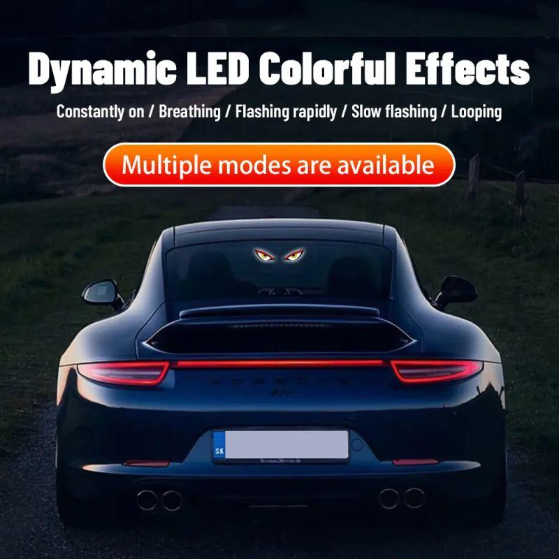 Car Rear Window Dynamic LED Display – Vampire Devil Eye Emoji Panel, Auto Decorative Light