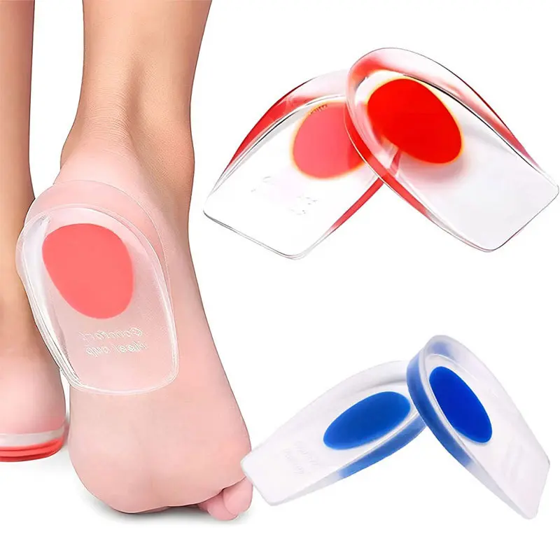 Gel Heel Cups, 1 Pair Cushioned Shoe Inserts for Men & Women, Washable Shock Absorbing Support for Plantar Fasciitis & Heel Spur Relief, Gel Heel Pads For Shoes
