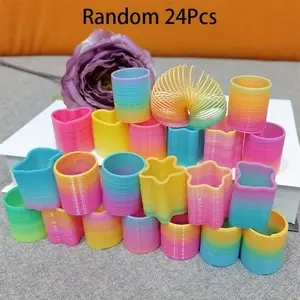 24-pack Rainbow Spring Assortment: Colorful Slinky Coils for Youngsters' Parties & Gifts (Halloween, Christmas, Birthday, Stocking Stuffers)，Party Favors for Birthday, Wedding, Festival