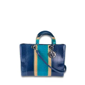 Pre-owned Dior Python exterior Shoulder Bags Large Python Lady Dior
