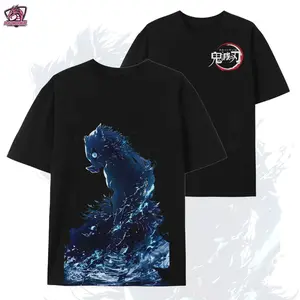 Inosuke Hashibira Beast breathing Demon Slayer Kimetsu No Yaiba Anime Double Printed T-Shirt Top 90s graphic tees merch unisex