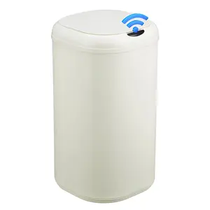 GARVEE 8 Gallon Motion Sensor Trash Can with Lid - Automatic Touchless Kitchen Garbage Can, 30 Liter Smart Stainless Steel Waste Bin for Home, Office, Kitchen, Bathroom in Beige