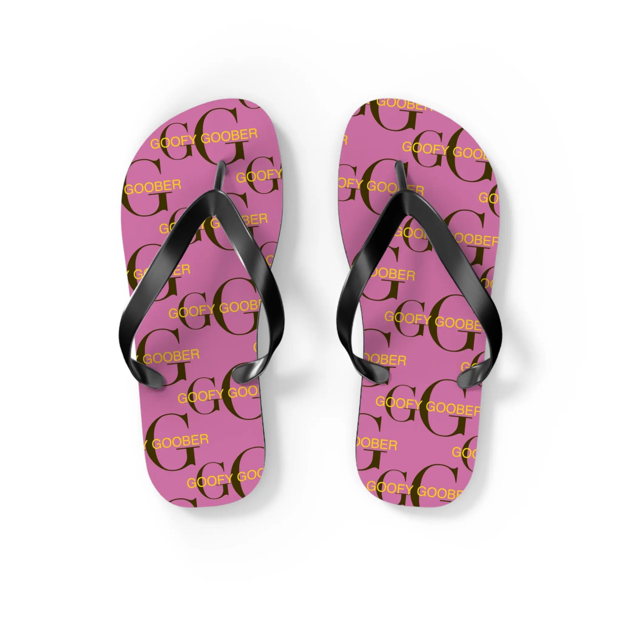 Goofy Goober Flip Flops - Fun Summer Beach Footwear Soft EVA Sole & Bold Logo Design for Vacations Pool Parties & Casual Outings Gift for Beach Lovers