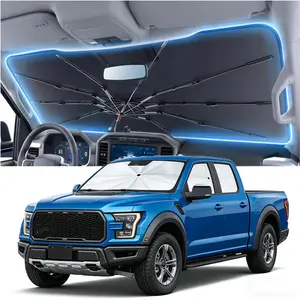 Upgraded Car Windshield Sun Shade Umbrella for SUV Truck Sedan, Foldable Front Window Sunshade Heat Blocker UV Protection Interior Cooling Cover
