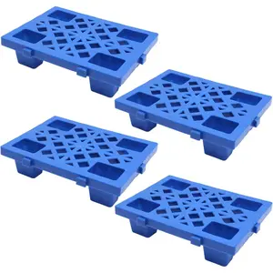 Plastic Pallets,4 Pack Lightweight Pallet,Nestable Moisture-Proof Floor Pallets,Spliceable Breathable Grid Platform for Garage Warehouse Supermarket Basement Outside Storage,15.7x11.8x3.9in