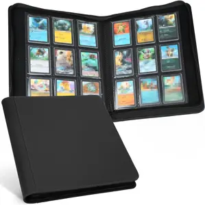 Toploader Binder, Holds 288 Toploaders, 9 Pocket Top Loader Binders for 3 X 4'' Toploaders, Double-Sided Pocket Toploader Binders for TCG, MTG, Toploader Card Binder - Black DIAMONDBLK-TPB-002