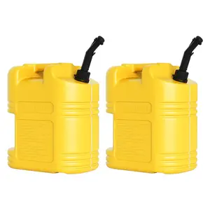 [TOP RATED - FLASH SALE] Garvee 5 Gallon Gas Can 2x Pack Heavy-Duty No-Spill Liquid Container with Level Gauge Air Release Valve Utility Storage Pail 15.4x7.1x11 Inch