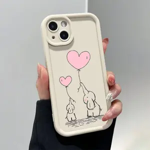 Cute Elephant Pattern Phone Case, TPU Total Protective Anti-drop Protective Case, Shockproof Mobile Phone Cover for iPhone17 Pro Max Plus Air/16/15/14/13/12/11