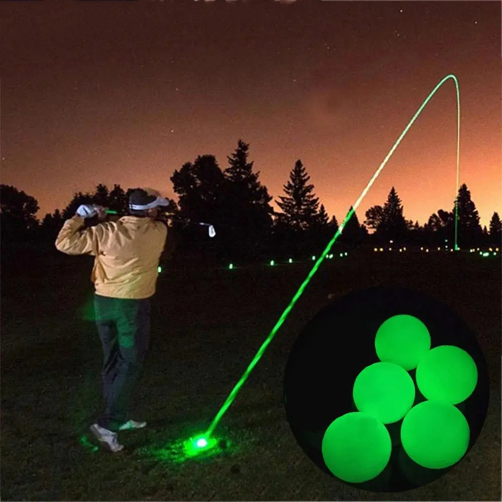 Glow in the Dark Golf Ball, 5 Counts/set Portable Durable Luminous Golf Ball, Glowing Golf Ball for Night Training, Golf Training Accessory, Sports Equipment Supplies for Daily Use, Golf Supply, Golf Accessories
