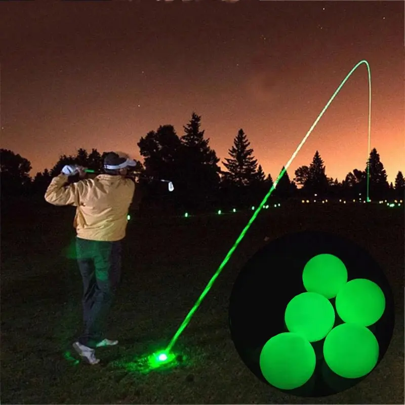 Glow in the Dark Golf Ball, 5 Counts/set Portable Durable Luminous Golf Ball, Glowing Golf Ball for Night Training, Golf Training Accessory, Sports Equipment Supplies for Daily Use, Golf Supply, Golf Accessories