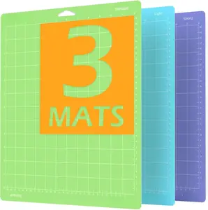 Mats for Cricut Maker 3,Explore 3,Maker,air 2,12x12 inch Standard+Light+ Grip 3 Mats  12x12" Variety Adhesive Replacement Cut Mats for Cricut